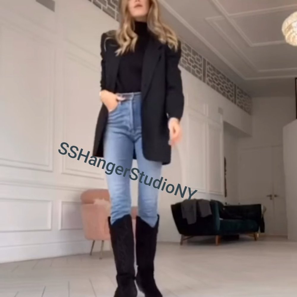 LAST ONE ZARA NWT VHTF Leather Heeled COWBOY Boots - Picture 13 of 15